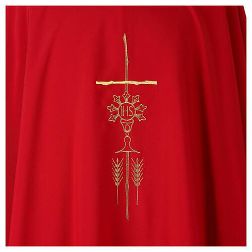 Kasel aus 100 % Polyester-Mikrofaser mit goldfarbener Stickerei – in vier liturgischen Farben 5