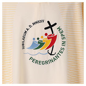 Chasuble Jubilé 2025 brodée écru décoration géométrique