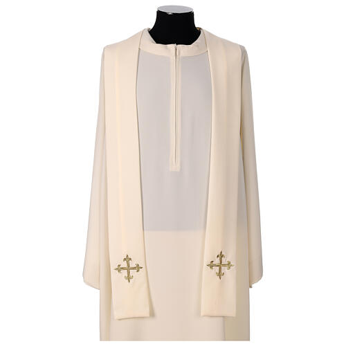 Chasuble Jubilé 2025 brodée écru décoration géométrique 7