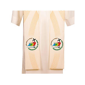 Jubilee 2025 stole in ecru stripes with official logo embroidery