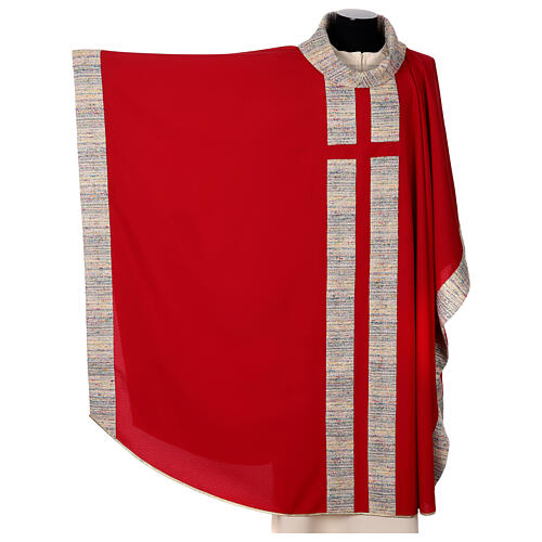 Chasuble with multicoloured band and collar, cotton and viscosa blend 5