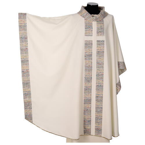 Chasuble with multicoloured band and collar, cotton and viscosa blend 7