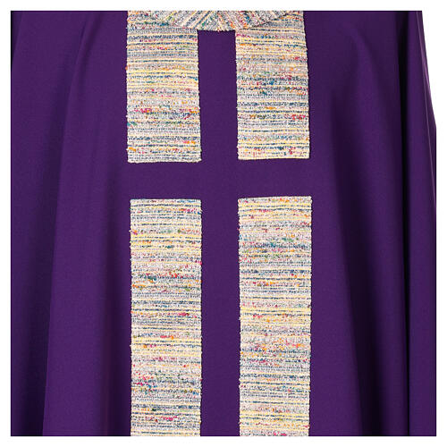 Chasuble with multicoloured band and collar, cotton and viscosa blend 8