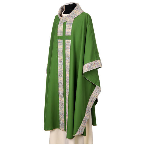 Chasuble with multicoloured band and collar, cotton and viscosa blend 9