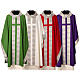 Chasuble with multicoloured band and collar, cotton and viscosa blend s1