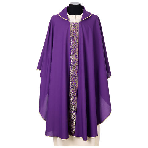 Chasuble with front and back galloon in Vatican superlight fabric 7