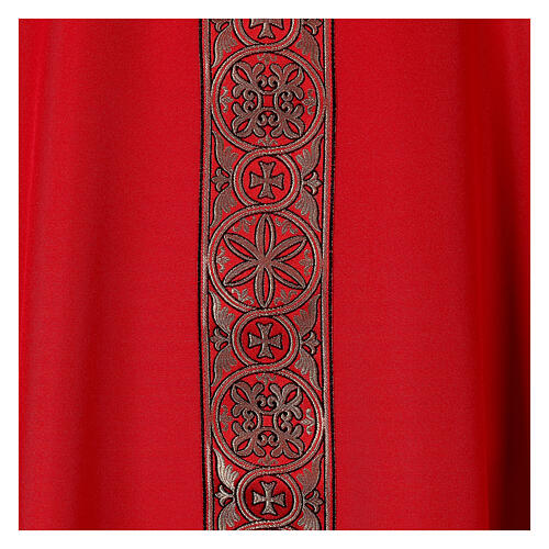 Chasuble galon avant et arrière tissu Vatican très léger 4