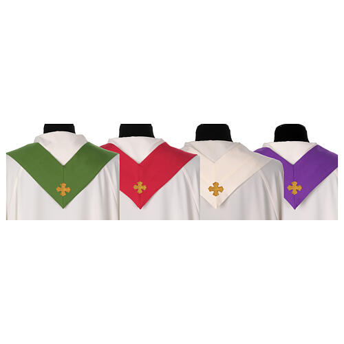 Chasuble galon avant et arrière tissu Vatican très léger 13