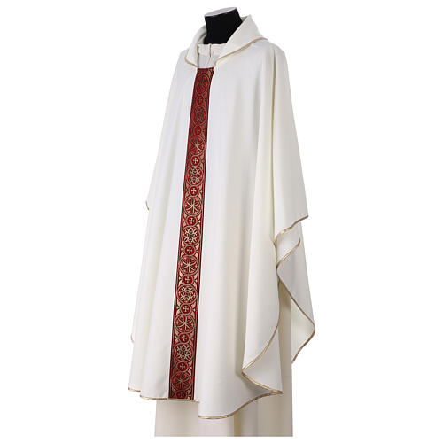 Chasuble galon avant et arrière tissu Vatican très léger 12