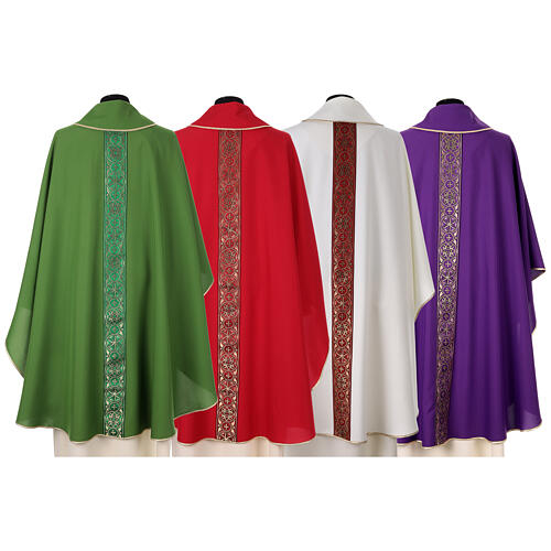 Chasuble galon avant et arrière tissu Vatican très léger 14