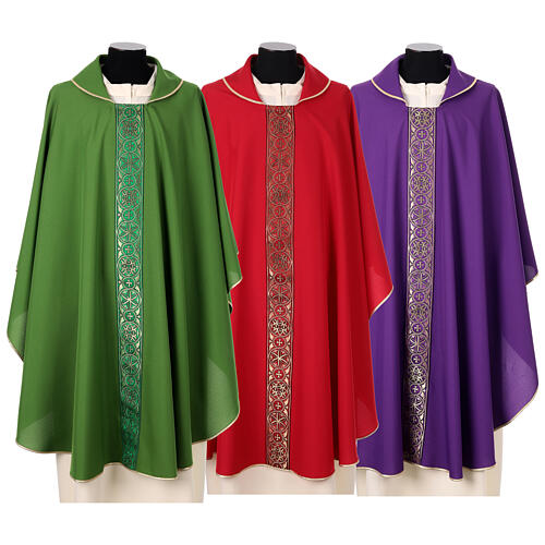 Chasuble in super-light Vatican fabric front and back 1