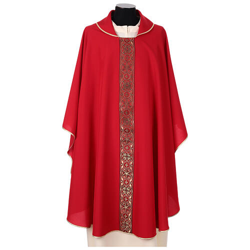 Chasuble in super-light Vatican fabric front and back 5