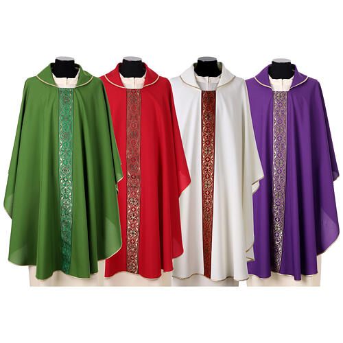 Chasuble in super-light Vatican fabric front and back 1