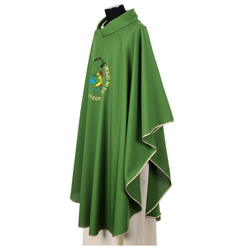 Chasuble of Jubilee 2025 with embroidered Latin logo, Vatican fabric, 4 colours 10