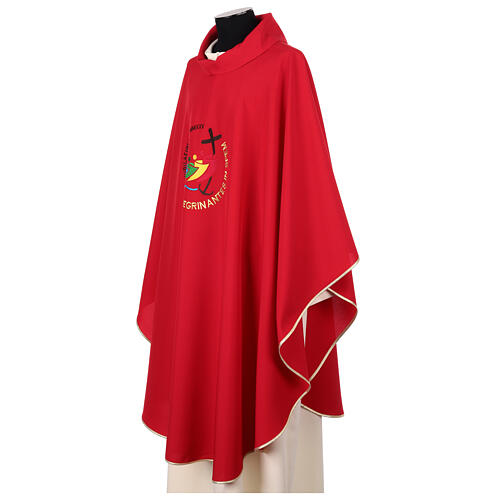 Chasuble of Jubilee 2025 with embroidered Latin logo, Vatican fabric, 4 colours 11