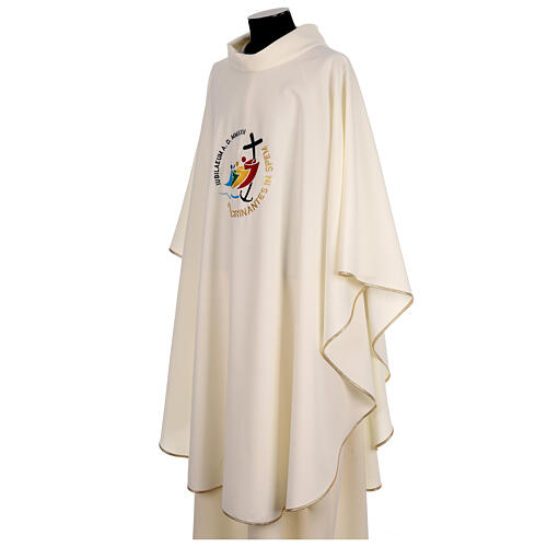 Chasuble of Jubilee 2025 with embroidered Latin logo, Vatican fabric, 4 colours 12