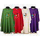 Chasuble of Jubilee 2025 with embroidered Latin logo, Vatican fabric, 4 colours s1