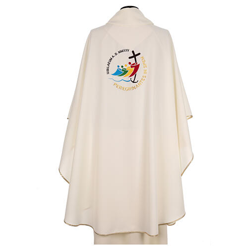 Chasuble Jubilé 2025 logo brodé latin tissu Vatican 4 couleurs 15