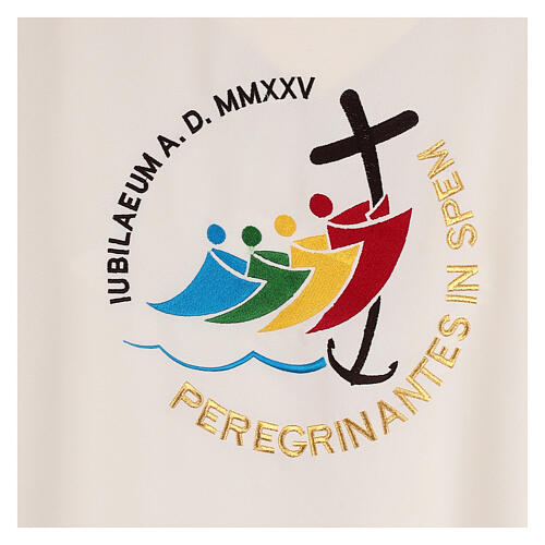 Casula Giubileo 2025 logo ricamato latino tessuto Vatican 4 colori 6