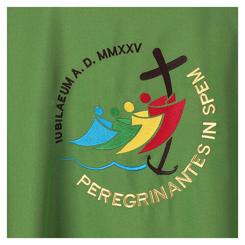 Chasuble Jubilee 2025 Latin embroidered logo Vatican fabric 4 colors 2