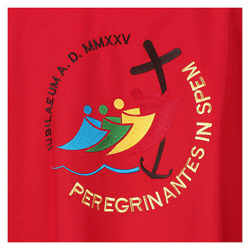 Chasuble Jubilee 2025 Latin embroidered logo Vatican fabric 4 colors 4