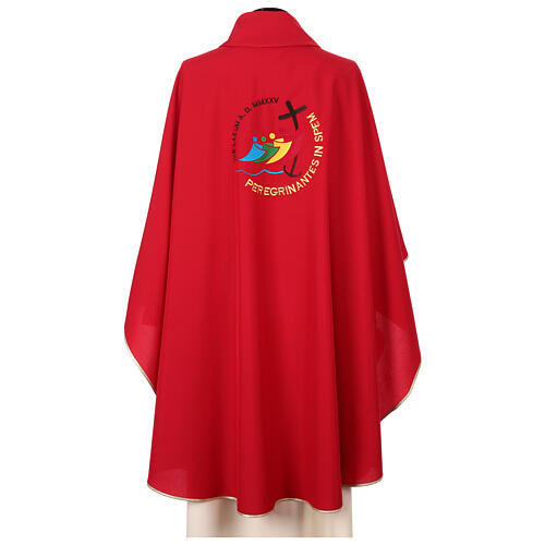 Chasuble Jubilee 2025 Latin embroidered logo Vatican fabric 4 colors 16