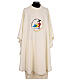 Chasuble Jubilee 2025 Latin embroidered logo Vatican fabric 4 colors s7