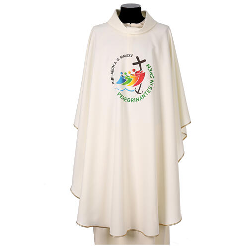 Jubilee 2025 chasuble with printed logo, 4 colours, Vatican fabric 7