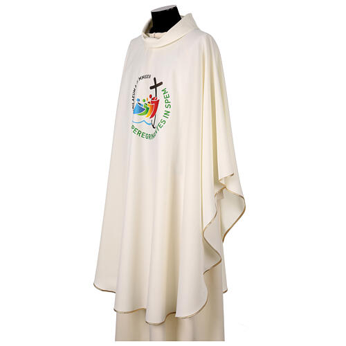 Jubilee 2025 chasuble with printed logo, 4 colours, Vatican fabric 12