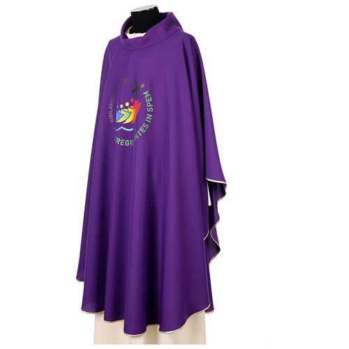 Jubilee 2025 chasuble with printed logo, 4 colours, Vatican fabric 13