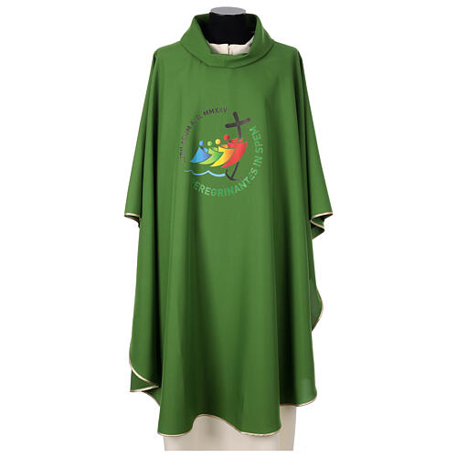 Chasuble 2025 tissu Vatican logo imprimé 4 couleurs 3