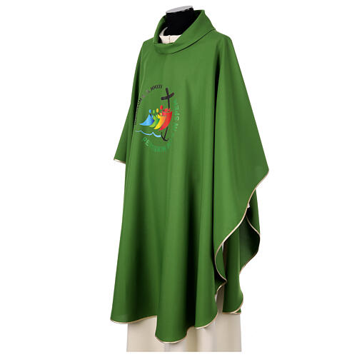 Chasuble 2025 tissu Vatican logo imprimé 4 couleurs 10