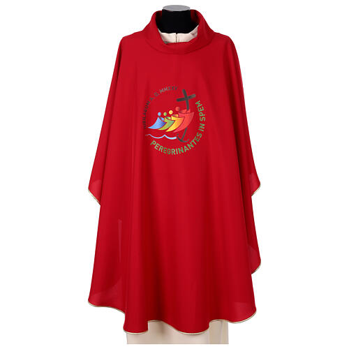 Jubilee Chasuble 2025 fabric Vatican logo printed in 4 colours 5