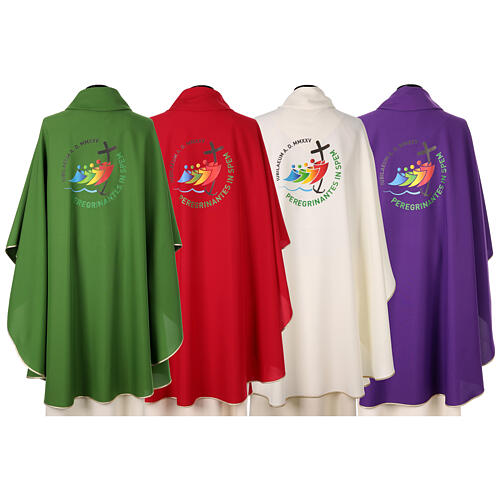 Jubilee Chasuble 2025 fabric Vatican logo printed in 4 colours 14