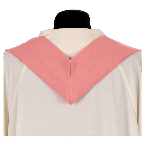 Pink chasuble with printed Jubilee logo, Vatican fabric 6