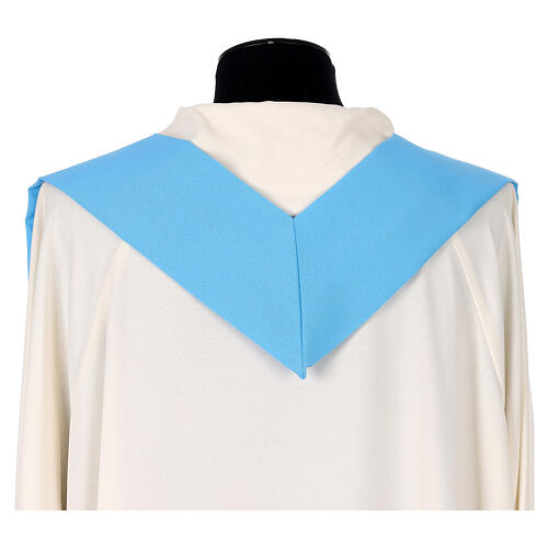 Chasuble Jubilé 2025 logo imprimé tissu Vatican bleu ciel 6