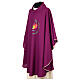 Printed Tyrian purple chasuble with Jubilee 2025 logo, Vatican fabric s3