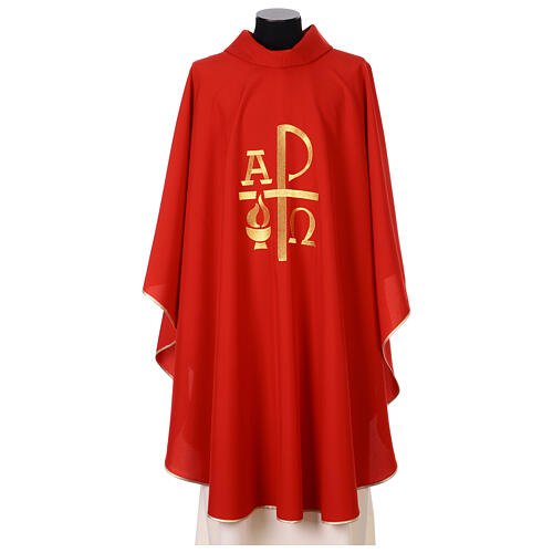 Chasuble broderie Paix Alpha et Oméga 5