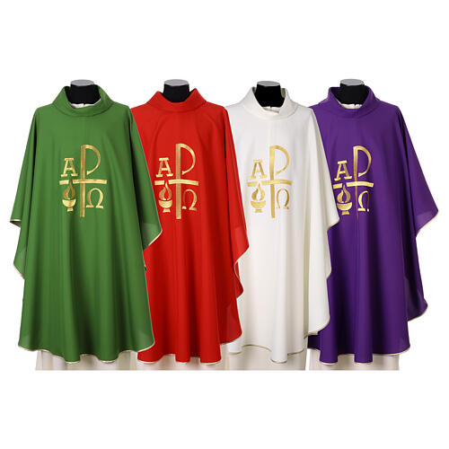 Chasuble Embroidered Peace Alpha and Omega 1