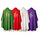 Chasuble with IHS embroidery on the front and back s7