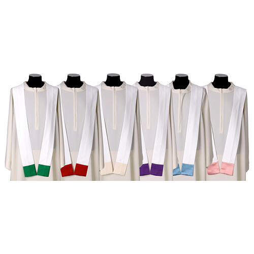 Silk-blend chasuble with front and back band and stones 17