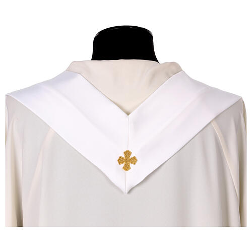 Silk-blend chasuble with front and back band and stones 18