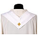 Silk-blend chasuble with front and back band and stones s18