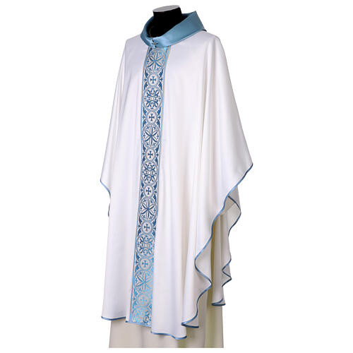 Chasuble en mélange soie galon recto verso avec pierres 11