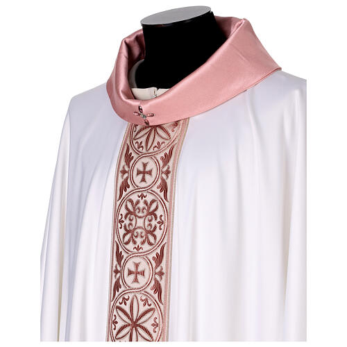 Chasuble en mélange soie galon recto verso avec pierres 14