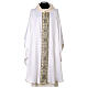 Chasuble en mélange soie galon recto verso avec pierres s7