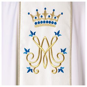 Silk Marian chasuble with embroidered stole