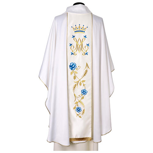 Chasuble mariale en soie avec bande centrale brodée 6