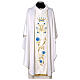 Chasuble mariale en soie avec bande centrale brodée s1