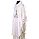 Casula mariana misto cotone ricamo oro azzurro con pietre s3